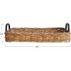 imageCreative CoOp Decorative Woven Rattan Metal Handles Natural and Black Tray