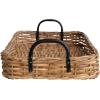 imageCreative CoOp Decorative Woven Rattan Metal Handles Natural and Black Tray