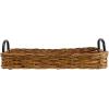 imageCreative CoOp Decorative Woven Rattan Metal Handles Natural and Black Tray