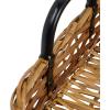 imageCreative CoOp Decorative Woven Rattan Metal Handles Natural and Black Tray
