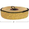 imageCreative CoOp Global Round Seagrass Tray Baskets with Loop Set of 5 Sizes Multicolor