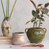 imageCreative CoOp HandPainted TerraCotta Urn with Reactive Glaze Green