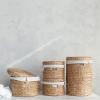 imageCreative CoOp Serene Hyacinth Basket Ensemble with Lids Natural Set of 4