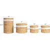 imageCreative CoOp Serene Hyacinth Basket Ensemble with Lids Natural Set of 4