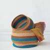 imageCreative CoOp Vibrant Striped Seagrass Basket Set Multicolor Set of 2