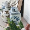 imageCreative CoOp Vintage Birds and Flowers Porcelain Ginger Jar Blue and White