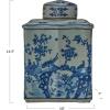 imageCreative CoOp Vintage Birds and Flowers Porcelain Ginger Jar Blue and White
