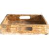 imageDecorative Mango Wood Tray with Handles and Laser Etched Botanicals for Design and Storage Natural