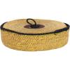 imageCreative CoOp Global Round Seagrass Tray Baskets with Loop Set of 5 Sizes Multicolor