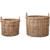 imageCreative CoOp Rattan Woven Basket Set with Handles Natural Set of 2