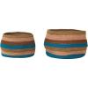imageCreative CoOp Vibrant Striped Seagrass Basket Set Multicolor Set of 2
