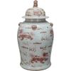 imageCreative CoOp Vintage Foo Dogs Porcelain Ginger Jar Red