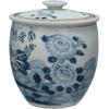 imageCreative CoOp Vintage Lotus Porcelain Ginger Jar Blue