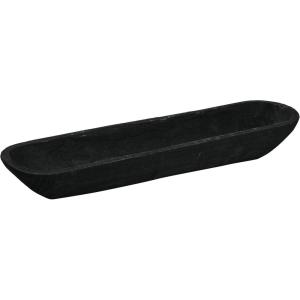 imageCreative CoOp Decorative Paulownia Wood Tray WhiteBlack