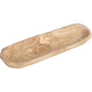 imageCreative CoOp Decorative Paulownia Wood Tray WhiteNatural Wood