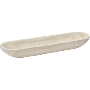 imageCreative CoOp Decorative Paulownia Wood Tray WhiteWhite