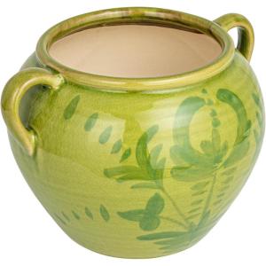 imageCreative CoOp HandPainted TerraCotta Urn with Reactive Glaze Green