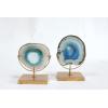 imageDecorative Agate Stone Slice on Metal StandBlue