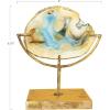 imageDecorative Agate Stone Slice on Metal StandBlue
