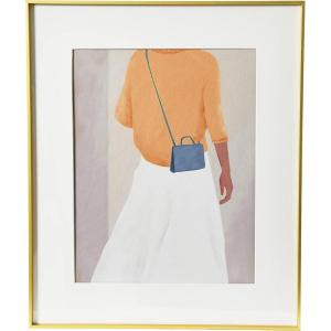 imageCreative CoOp Abstract Figure and Purse Print with Brushed Gold Metal Frame