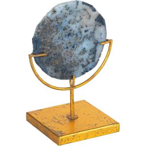 imageDecorative Agate Stone Slice on Metal StandBlue