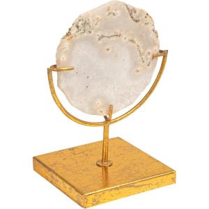 imageDecorative Agate Stone Slice on Metal StandNatural