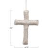 imageCreative CoOp Handmade Recycled Fabric Cross with Glass Beads Cream Color Wall Dcor
