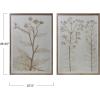imageCreative CoOp Botanical Floral Print Wood Framed Glass Wall Decor Green and Cream Set of 2