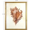 imageCreative CoOp Wood Framed Art with Red Shells ampamp Coral Set of 4 Designs Wall Decor