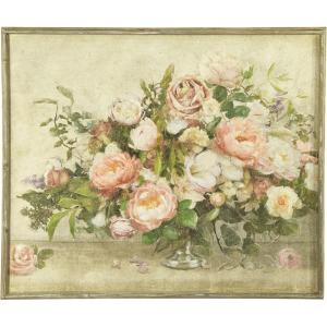 imageCreative CoOp Floral Bouquet Wood Framed Wall Art Portrait Multicolor