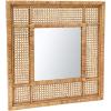 imageCreative CoOp 235quot Square Modern Wood and Rattan Wall Mirror