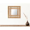 imageCreative CoOp 235quot Square Modern Wood and Rattan Wall Mirror