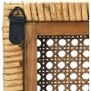 imageCreative CoOp 235quot Square Modern Wood and Rattan Wall Mirror