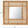 imageCreative CoOp 235quot Square Modern Wood and Rattan Wall Mirror