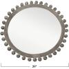 imageCreative CoOp Mango Wood Dot Round Wall Mirror Blackwashed