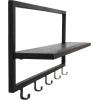 imageCreative CoOp Minimalist Metal and Wood 5 Hooks Black Wall Shelf