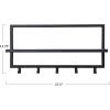 imageCreative CoOp Minimalist Metal and Wood 5 Hooks Black Wall Shelf