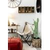 imageCreative CoOp Round Metal Framed Wall Mirror with Wood Shelf Black and Natural 24quot