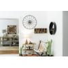 imageCreative CoOp Round Metal Framed Wall Mirror with Wood Shelf Black and Natural 24quot