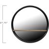 imageCreative CoOp Round Metal Framed Wall Mirror with Wood Shelf Black and Natural 24quot