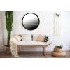 imageCreative CoOp Round Metal Framed Wall Mirror with Wood Shelf Black and Natural 24quot