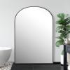 imageCreative CoOp Tall Arched Metal Framed Wall Mirror Black