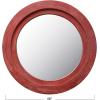 imageCreative CoOp Wood Framed Round Distressed Red Wall Mirror