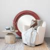 imageCreative CoOp Wood Framed Round Distressed Red Wall Mirror