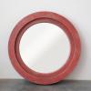 imageCreative CoOp Wood Framed Round Distressed Red Wall Mirror