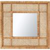 imageCreative CoOp 235quot Square Modern Wood and Rattan Wall Mirror