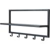 imageCreative CoOp Minimalist Metal and Wood 5 Hooks Black Wall Shelf