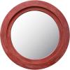 imageCreative CoOp Wood Framed Round Distressed Red Wall Mirror