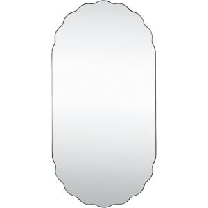 imageCreative CoOp Contemporary Farmhouse Oval Glass Wall Mirror with Wood Frame Black