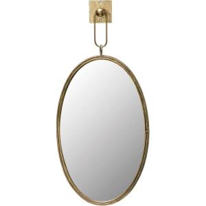 imageCreative CoOp Oval Metal Framed Wall Mirror with Bracket Gold